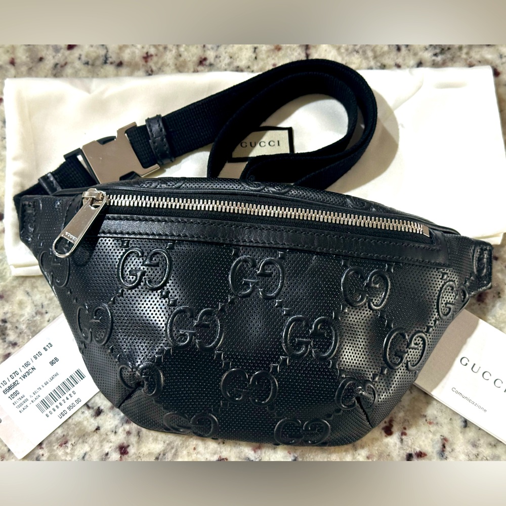 Brand new, With Tags, Gucci GG Embossed Belt Bag (Small)